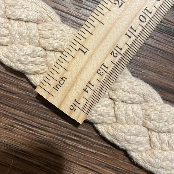 Abercrombie and Fitch Cream Braided Woven Belt - Picture 14 of 14
